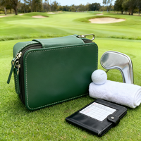 Sac de golf en cuir personnalisé en gros, sac à balles de golf portable, pochette multifonctionnelle pour accessoires de golf