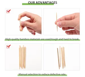 Mini cure-dents aromatisés en bois de bambou cannelle personnalisé de haute qualité