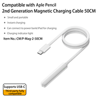 Câble de charge portable super durable de type C vers Pencil, magnétique simple, charge la plus rapide, 50 cm, Gen2, avec voyant lumineux