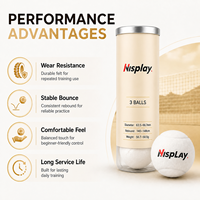 Balles de tennis personnalisées Nisplay, rebond élevé 140-148 cm, balles d'entraînement professionnelles sans pression pour machine à balles, vente en gros