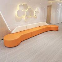 Ensemble de canapés de bureau de style moderne, forme spéciale créative pour la réception des banques, des entreprises, les salles de repos, les halls, cuir synthétique durable