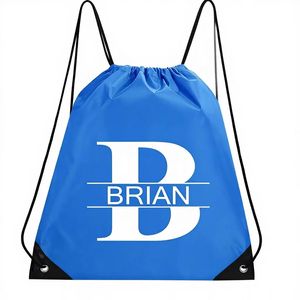 Recyclable Custom Logo/Size/Color 210D Waterproof Polyester Unisex Shopping Drawstring Bag Sport Gym <b>Backpack</b> - Product Image 2