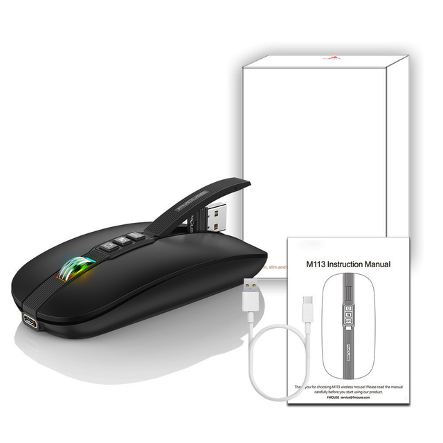New Wireless 10M Dual-mode 2.4G/BT5.1 PixArt 3212 Silent Mouse 2400Dpi 6D Gaming Mice for Office