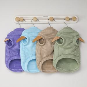 Suéter de Punto Moderno para Perros y Gatos, Chaleco Transpirable de Poliéster a Rayas con Cuello Redondo y Bordado para Cachorros, Sin Mangas - Product Image 2