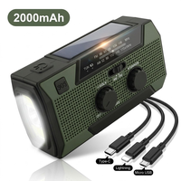 Radio meteorológica de emergencia con certificación CE y batería de 2000 mAh, con antena de alta ganancia para recepción de largo alcance en situaciones de desastre