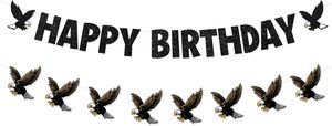 Pancarta de <span class=keywords><strong>Feliz</strong></span> <span class=keywords><strong>Cumpleaños</strong></span> con Diseño de Águila Calva y Guirnalda, Decoraciones para Fiesta de <span class=keywords><strong>Cumpleaños</strong></span> con Temática de Águila Calva para Niños, Niñas, Hombres y Mujeres - Product Image 2