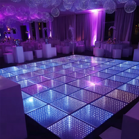 Plancher de danse miroir LED 3D imperméable de qualité supérieure pour les réceptions de mariage et les événements interactifs