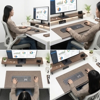 Tapis de souris de bureau grand format antidérapant couleur personnalisée XXL en cuir avec bords cousus