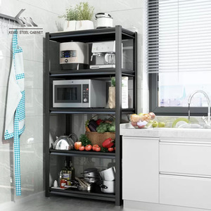 Étagère noire à 5 couches sans boulons, étagère industrielle légère en acier, bon marché - Product Image 6