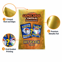 Pack mystère de cartes à collectionner imprimées sur mesure, emballage doré à bords dentelés pour sacs mystères TCG en gros