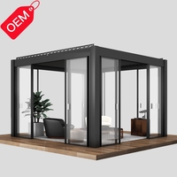 Pergola moderne en aluminium pour l'extérieur, motorisée, avec véranda d'hiver, prix compétitif, serre de luxe en verre