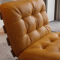 Chaise longue moderne en cuir italien canapé simple chaise de loisirs cadre en bois salon maison hôtel meubles chaises d'appoint