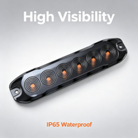 Luz Estroboscópica de Advertencia Delgada de 6 LED para Montaje en Superficie, 130 mm, 10 W, 9 Modos de Destello, Lámpara Intermitente Impermeable para Camiones, Furgonetas, Autobuses y Remolques