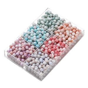 Perles en verre imitation jade teintées à l'eau, rondes de 10 mm, pour la fabrication de bijoux - Product Image 4