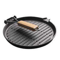 Ensemble de casseroles en fonte certifiées UE, antiadhésives, avec poignée en bois, forme ronde, compatibles gaz et induction, capacité 1-2L