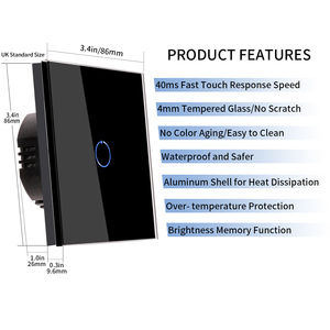 Jimeida Wifi nuevo <span class=keywords><strong>chip</strong></span> único interruptor de cable en vivo pantalla táctil Neutral vidrio 1 interruptor de banda 1000W interruptor de pared inteligente - Product Image 5