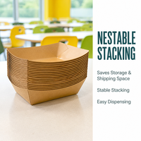 Plateaux de service pour traiteur, plateaux en papier kraft pour boîtes à lunch de bureau, résistants à la graisse avec revêtement PE, commande en gros possible