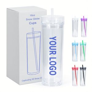 Vaso Acrílico de Doble Pared de 16oz con Popote y Orificio, el Más Vendido para el Regreso a Clases - Product Image 1