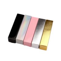 Vente en gros Boîte cosmétique de rouge à lèvres Emballage de boîte de brillant à lèvres en papier holographique or argent