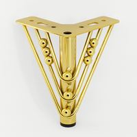Pata de sofá de muebles cónicos de Metal dorado moderno para sala de estar dormitorio para diseño recto oblicuo de hierro