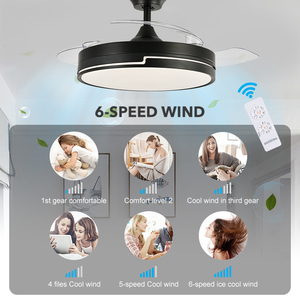 Ventilateur de plafond de bonne qualité avec lumière, 36 pouces, 42 moteurs, télécommande, pales rétractables - Product Image 3