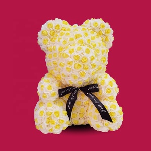 Flor Artificial Pequeña Espuma De Poliestireno Rojo Tedy Floral Espuma Pe 40Cm Osos De Rosas Flores Regalo Oso Rosa De Peluche Con Caja - Product Image 5