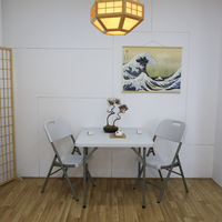 Table carrée en vente chaude, prix le plus bas, ensemble de table à manger gain de place, 4 chaises