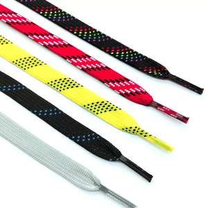 하키 끈으로 사용자 정의 로고 다채로운 플랫 폴리 에스테르 신발 끈 - Product Image 6