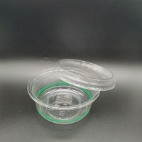 Hoogwaardige biologisch afbreekbare PLA-materiaal plastic fruit snijbekers, transparante ronde voedselverpakkingen met deksels