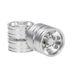 2PCS Jante avant arrière de <span class=keywords><strong>remorque</strong></span> en alliage d'aluminium 7 jantes 10 rayons pour <span class=keywords><strong>1</strong></span>/<span class=keywords><strong>14</strong></span> <span class=keywords><strong>Tamiya</strong></span> Tractor Truck RC Climber Trailer - Product Image 4