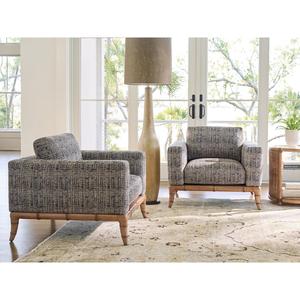 Fauteuil de détente de style nordique de luxe avec pieds en bois, fauteuil rembourré pour salon, pour hall d'hôtel - Product Image 2