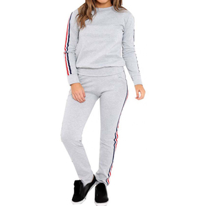 Nouvel ensemble de survêtement décontracté en tricot uni pour femme, 2 pièces, pour le jogging et les sports - Product Image 4