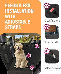 Funda ajustable para asiento trasero de coche para mascotas, impermeable, protector de hamaca para perros con cubierta de seguridad resistente para asiento trasero de coche. - Product Image 4