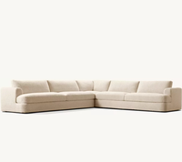 Canapé d'angle modulable en tissu en forme de L, style nordique européen, pour salon, avec rembourrage en éponge