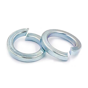 10 pièces/sac Rondelles de sécurité à ressort en acier au carbone, zinguées bleu-blanc, M3-M6, Grade 8.8, Standard Nindejin - Product Image 2