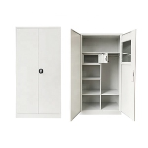 Moderner 2-türiger Kleiderschrank aus Stahl mit Spiegel, Maßgefertigtes Design für das Schlafzimmer, Metallschrank - Product Image 2