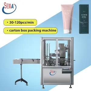 Automatic lip stick horizontal cosmetic tube bottle solid product carton box packing machine