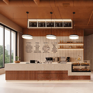Mostrador de Alta Gama Personalizado, Elegante, Simple y Moderno, Decoración Personalizada para Cafetería, Mostrador de Exhibición para Cafetería y Pastelería - Product Image 1