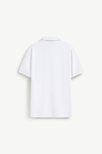 Hombre de manga corta con cuello en contraste ajustado de punto estampado transpirable tela de algodón-poliéster Routine Vietnam - Product Image 5