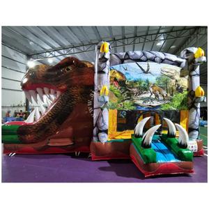 Castello Gonfiabile Commerciale Personalizzato a Tema Dinosauro per Bambini con Scivolo e <span class=keywords><strong>Area</strong></span> Salto - Prezzo di Fabbrica - Product Image 2