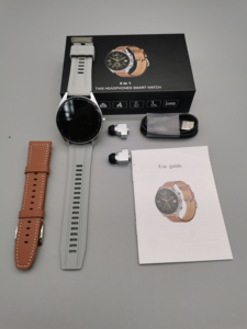 ساعات يد رياضية ذكية للسيدات مواكبة للموضة OEM 2024 ساعة يد TWS <span class=keywords><strong>3</strong></span>×1 F26 <span class=keywords><strong>2</strong></span> رباط 1.43 HD BT لإجراء المكالمات وتقنية NFC ومعدل ضربات القلب ساعة يد رياضية ذكية مع سماعات أذن - Product Image 2