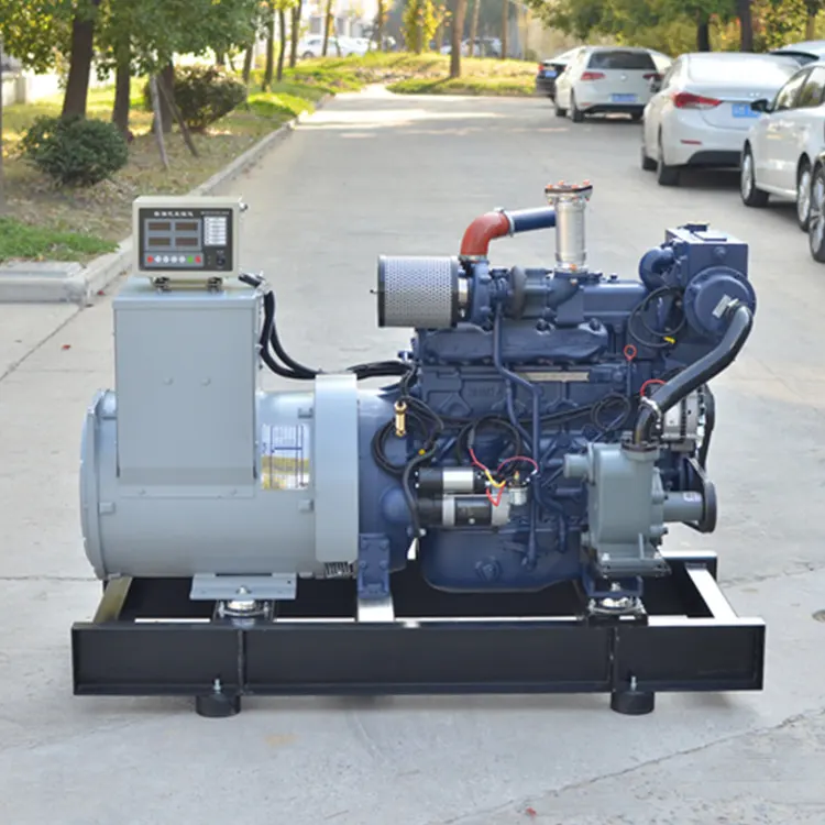 Tekne gemi güç kullanımı 24kw 30kva Weichai dizel motor Marathon alternatör deniz jeneratör 20kw