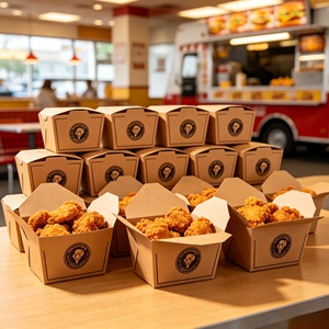 Emballage personnalisé en gros pour la restauration rapide, emballage à emporter pour les nuggets KFC, les ailes de poulet frites, les boîtes d'emballage pour le poulet frit - Product Image 4