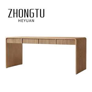 Table de bureau design moderne pour hôtel Bureau d'ordinateur Mobilier nordique Bureau d'étude en bois naturel avec tiroirs et secrétaire - Product Image 1