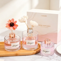 Bouteilles de diffuseur de parfum vides de 140 ml, 235 ml, 330 ml, marque privée, flacon en verre élégant pour diffuseur à bâtonnets avec boîte cadeau pour l'emballage