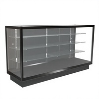 Vitrine de présentation haut de gamme en aluminium pour magasin de tabac, avec comptoir en verre trempé et éclairage LED, pour fournisseurs de matériaux bruts