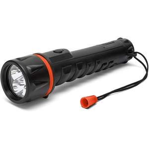 Lampe torche LED Velamp Irub3led, corps en caoutchouc, pile D, bouton poussoir, lumière d'urgence - Product Image 1