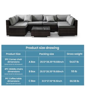 Pratico vario Patio Rattan divano giardino Set di lusso all'aperto effetto Rattan viola mobili della fabbrica terrazza mobili da esterno - Product Image 3