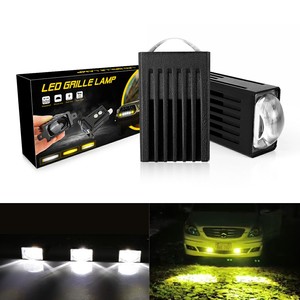 Acessórios do carro 36W luz líquida média levou farol tri cor Luzes auxiliares led lente do projetor Front Grille <span class=keywords><strong>Light</strong></span> - Product Image 1