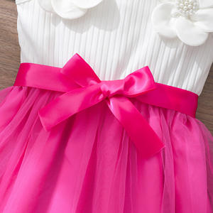 Robe d'été 2026 pour filles, avec perles, fleurs et nœuds en maille, pour enfants de 4 à 7 ans - Product Image 5